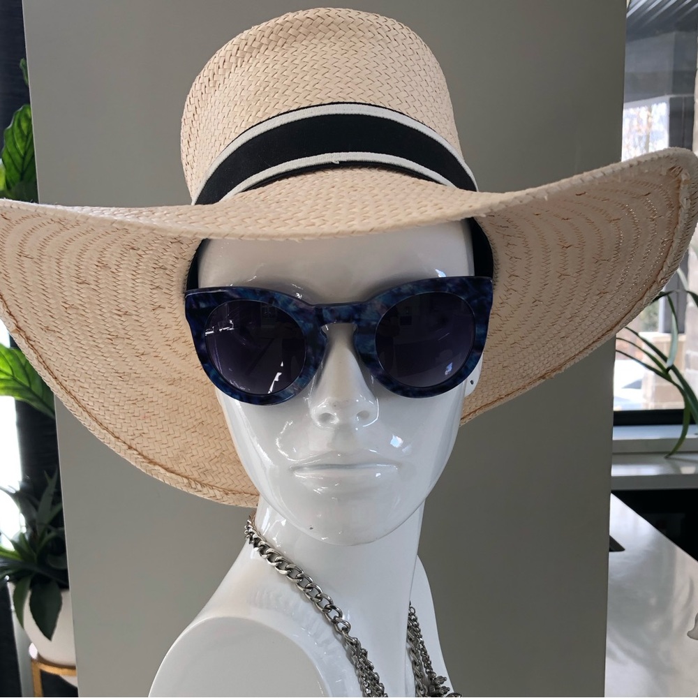 10 Crosby Derek Lam -Cassis Blue Shimmer Sunglasses 47[]28 145 EUC